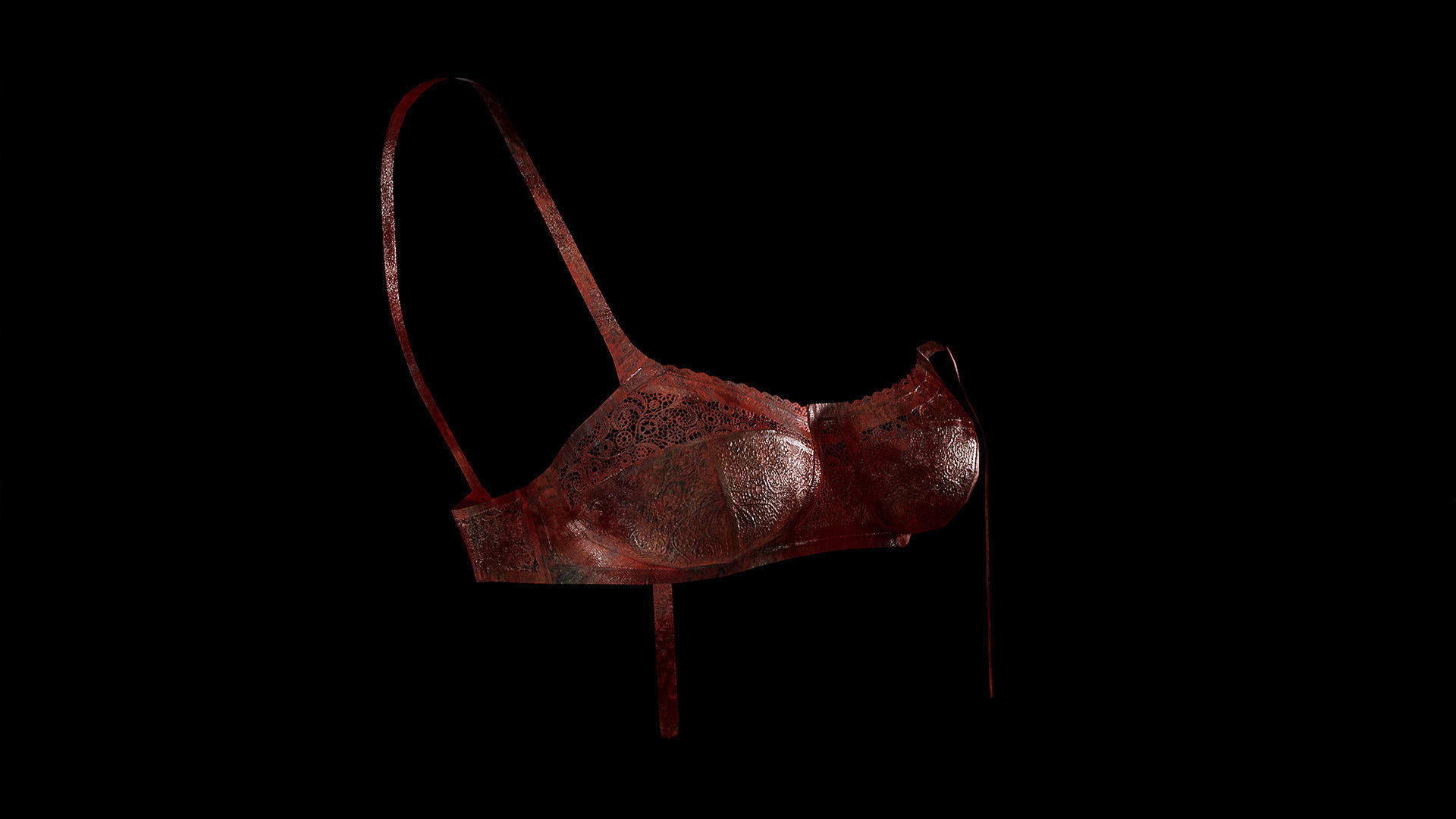 Zombie - Starved Female - Cheerleader Low-poly 3D model_17