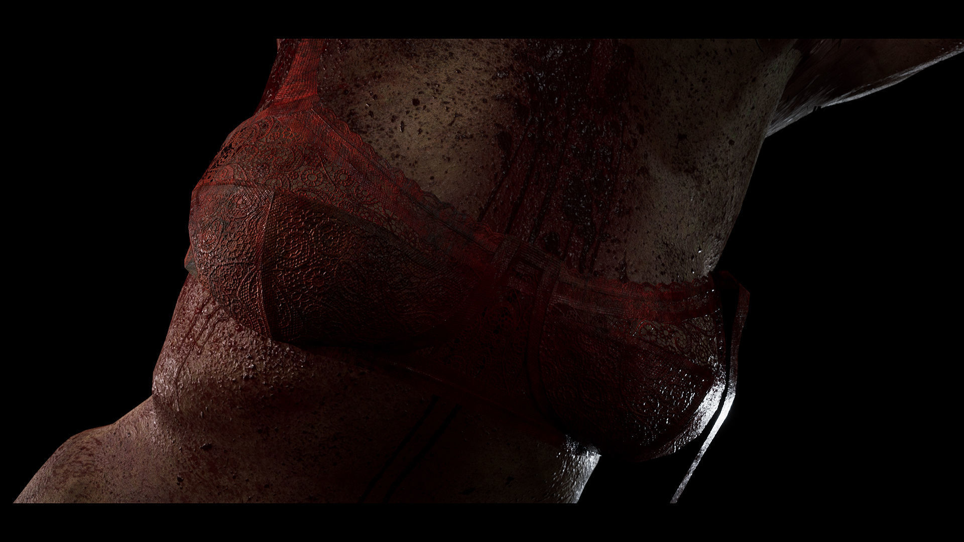 Zombie - Starved Female - Cheerleader Low-poly 3D model_29