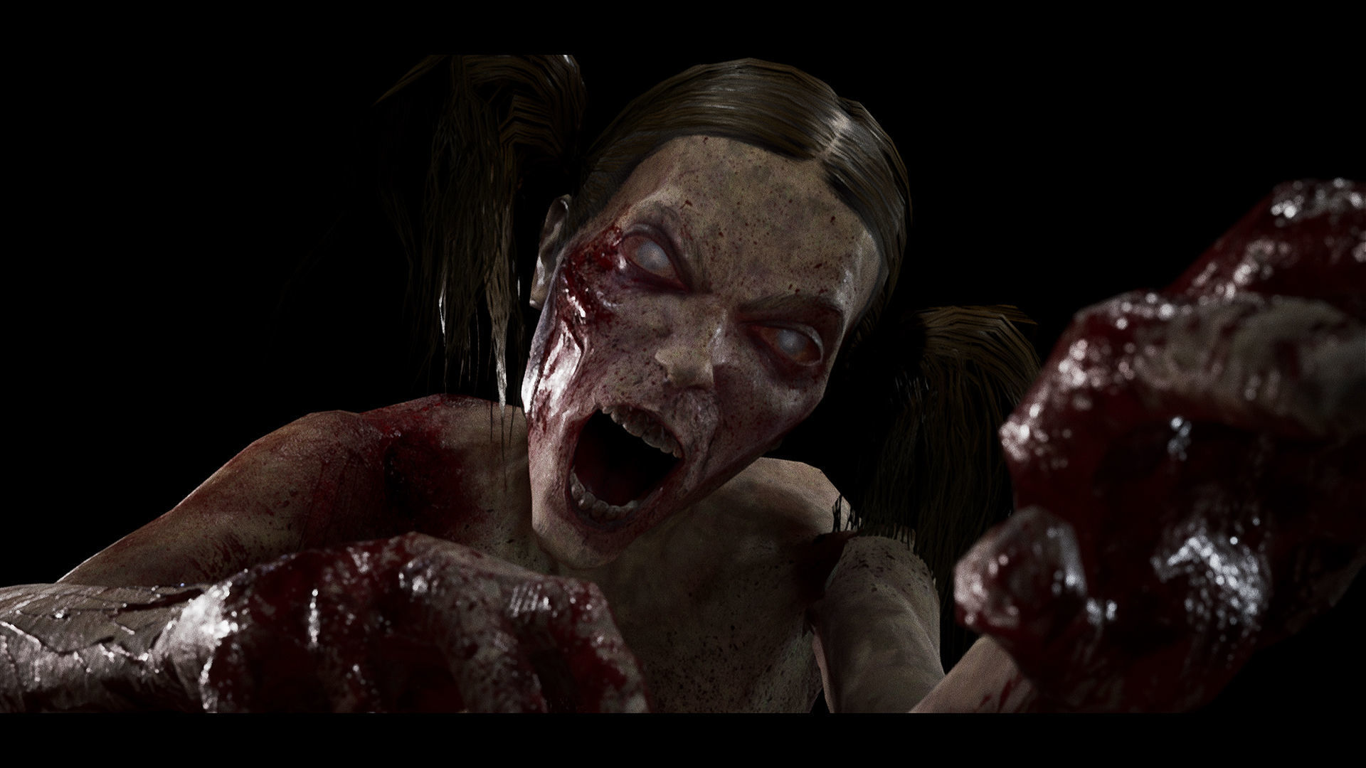 Zombie - Starved Female - Cheerleader Low-poly 3D model_27