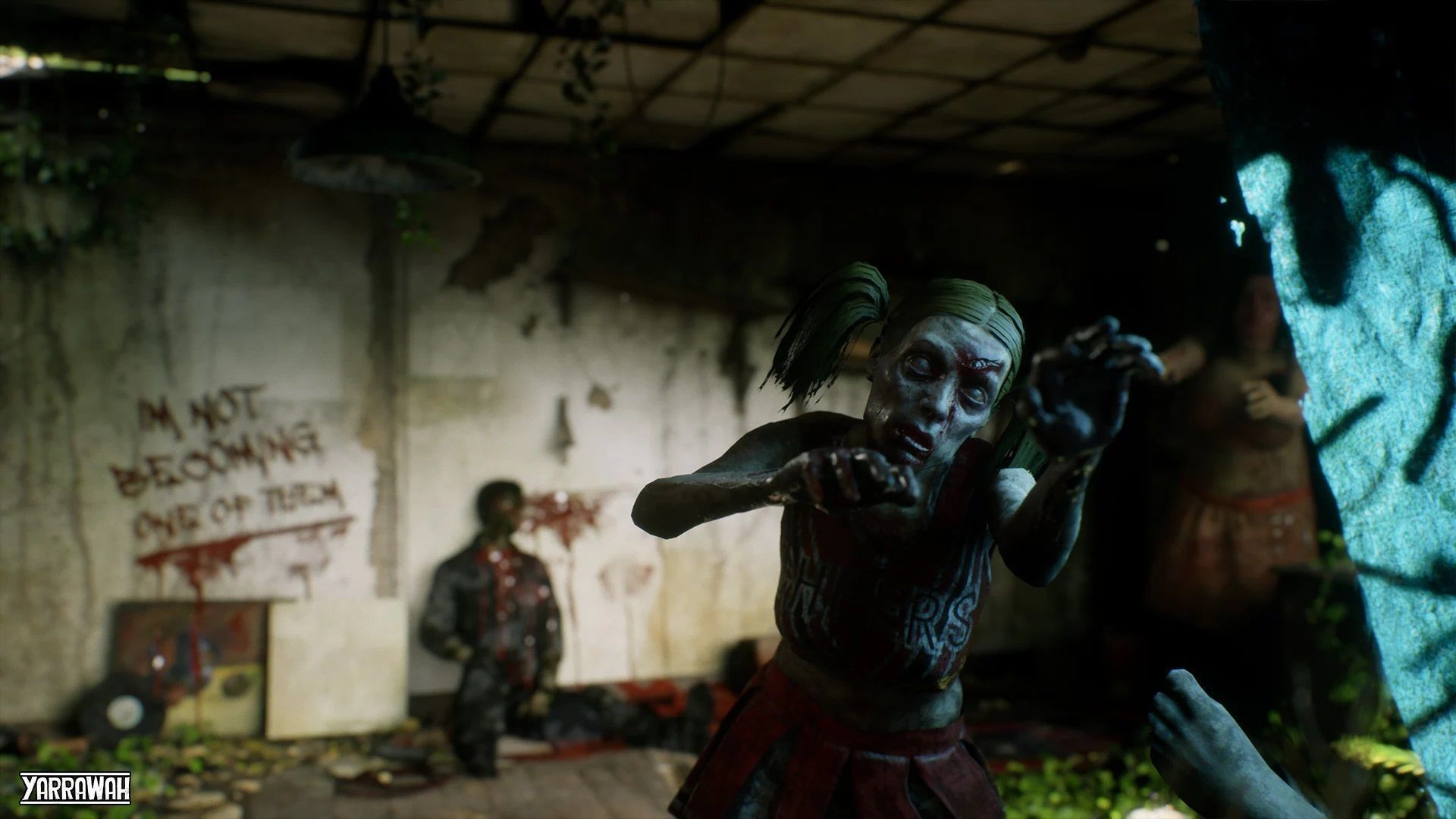 Zombie - Starved Female - Cheerleader Low-poly 3D model_2