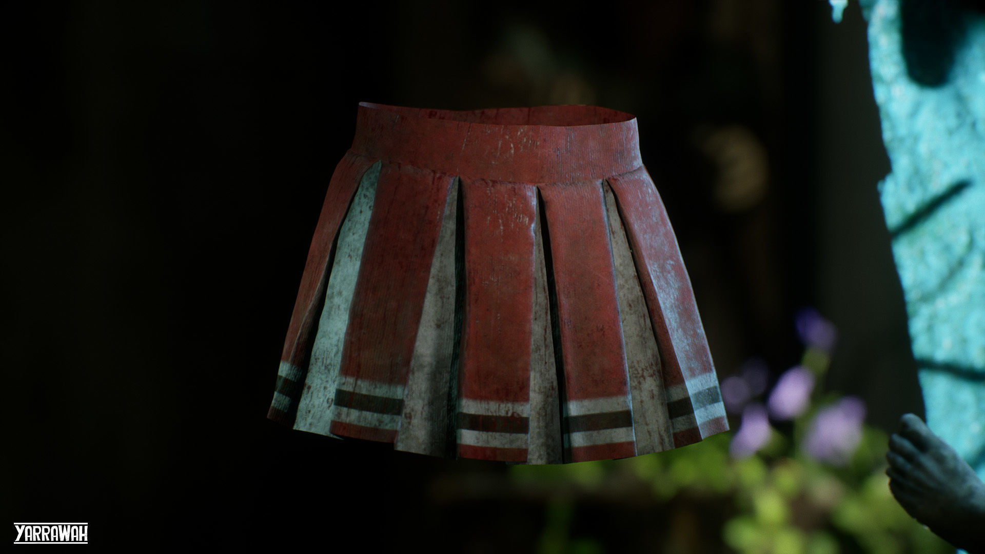 Zombie - Starved Female - Cheerleader Low-poly 3D model_9