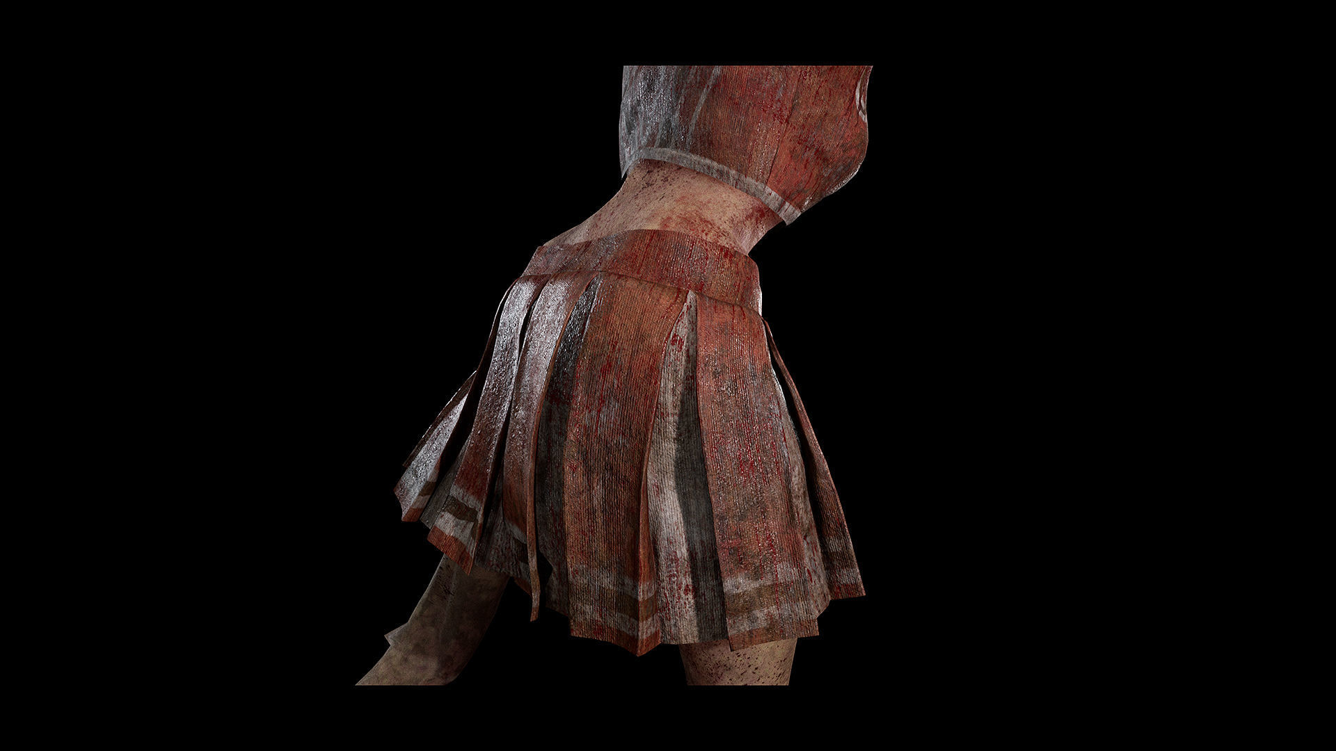 Zombie - Starved Female - Cheerleader Low-poly 3D model_23