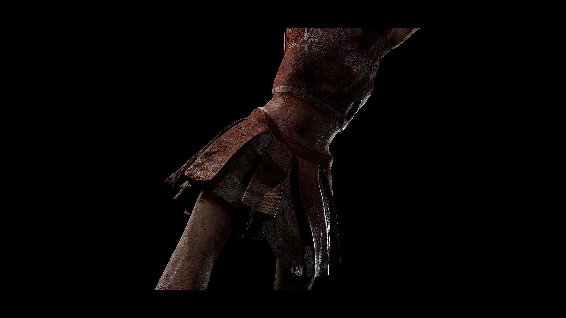 Zombie - Starved Female - Cheerleader Low-poly 3D model_25