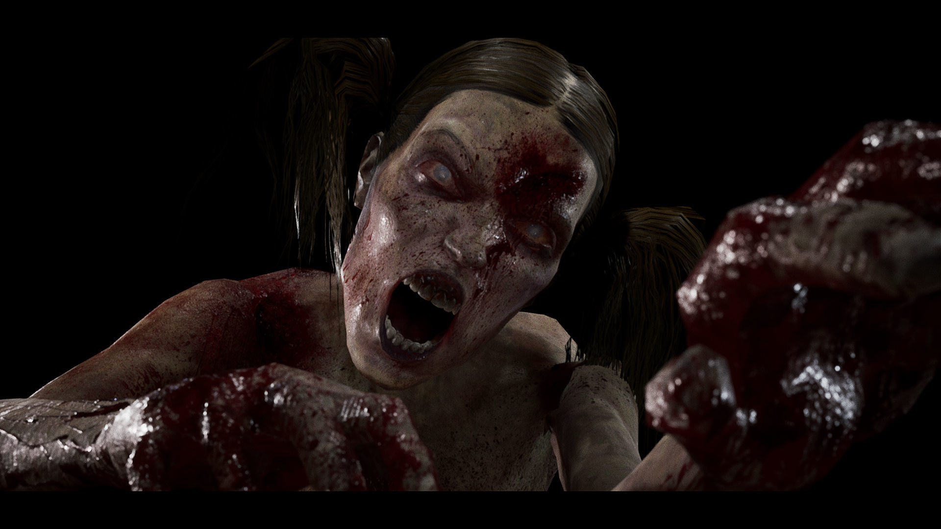 Zombie - Starved Female - Cheerleader Low-poly 3D model_15