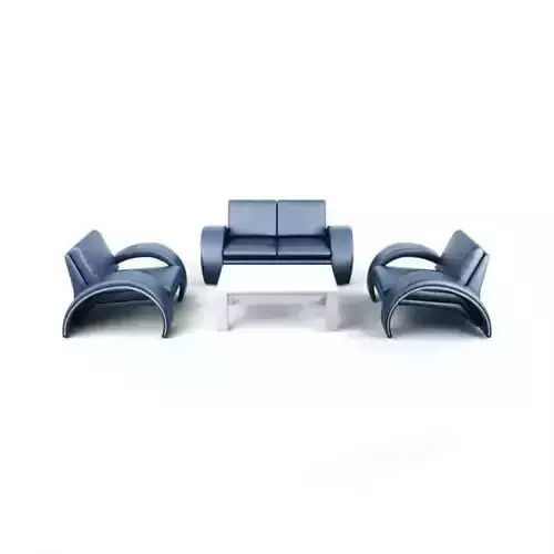 Modern Blue Sofas Set