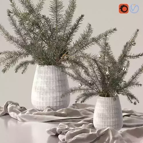 Christmas tree Xmas decorative pine tree bouquet Vases Holiday 