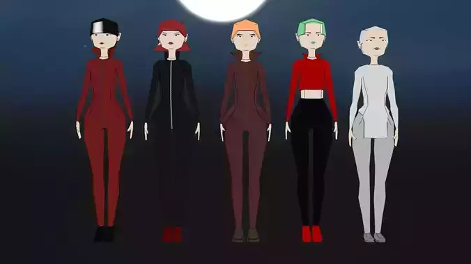 Stylized Vampires Low-poly 3D model