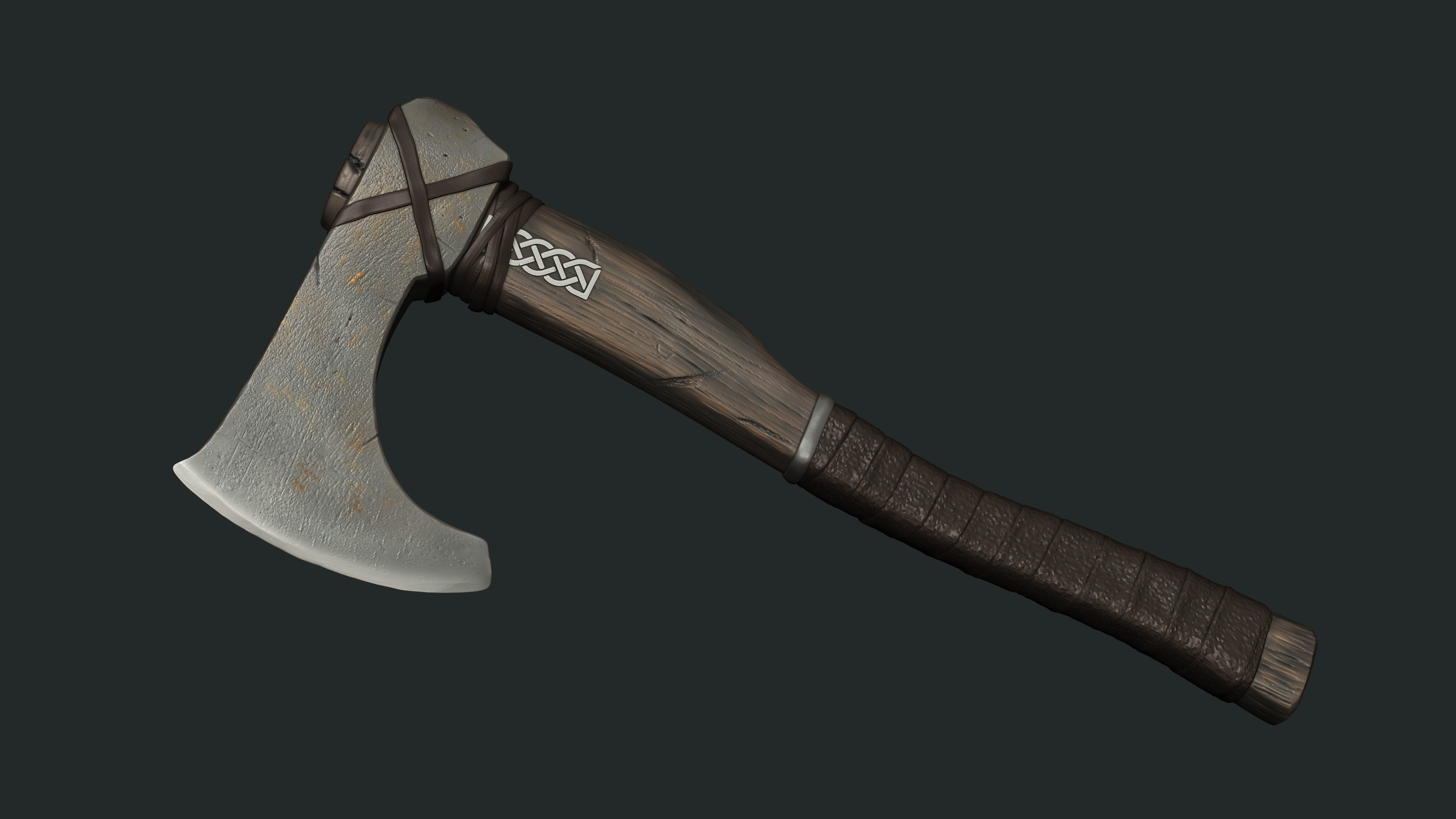 Shield and axe 3D model_6