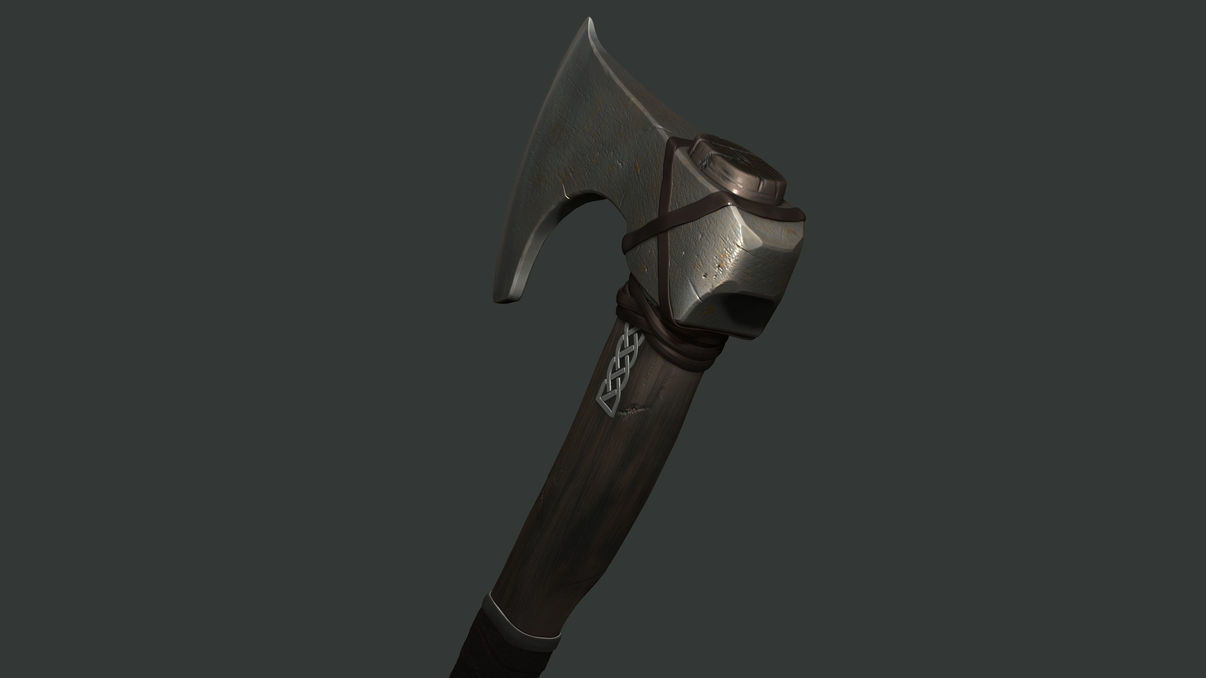 Shield and axe 3D model_5