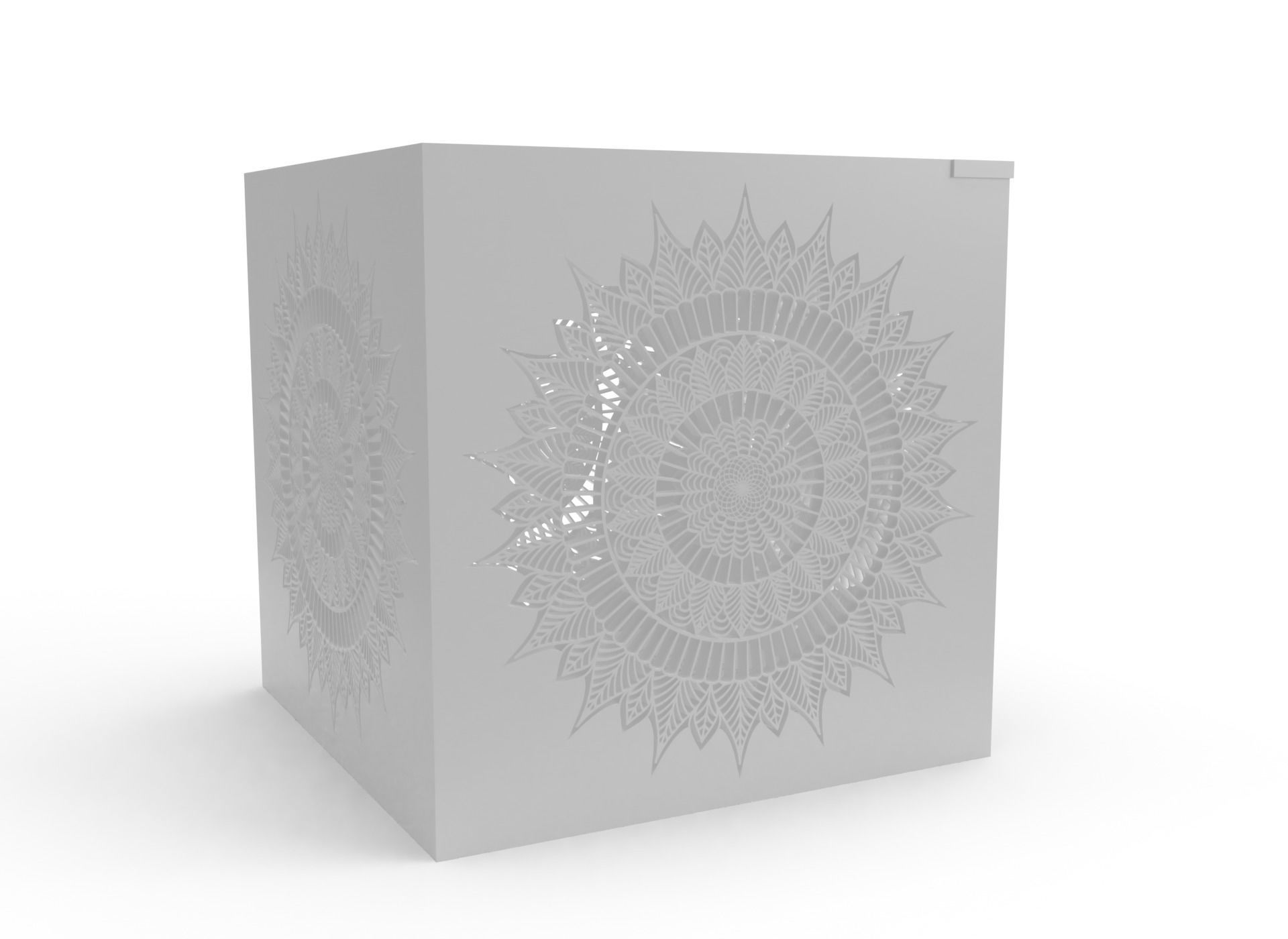 Mandala Patterned Box 3D print model_2