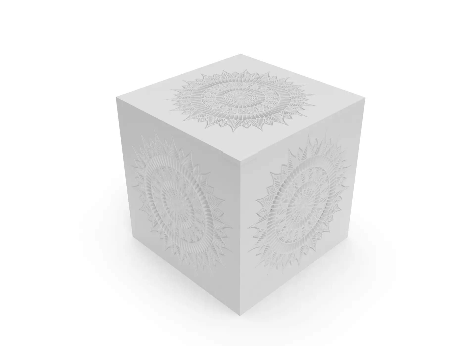 Mandala Patterned Box 3D print model_0