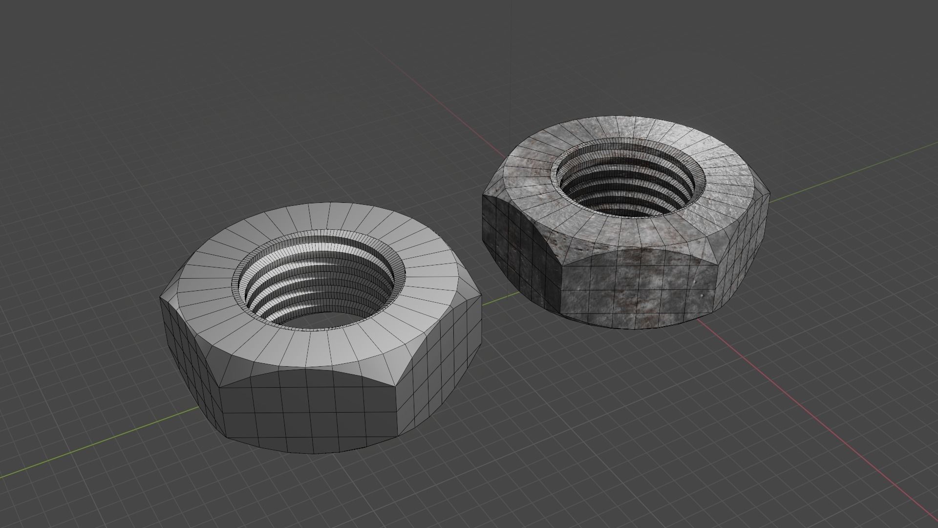 A Rusted and Clean Nuts Hardware 3D 3D model_1