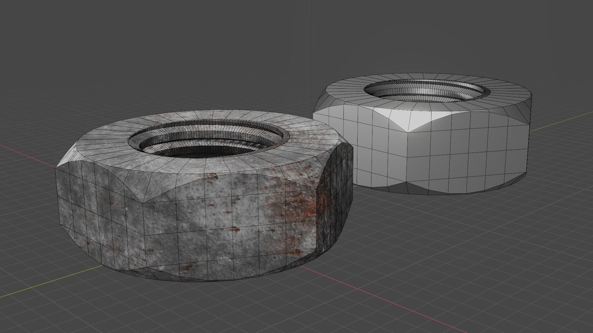 A Rusted and Clean Nuts Hardware 3D 3D model_9