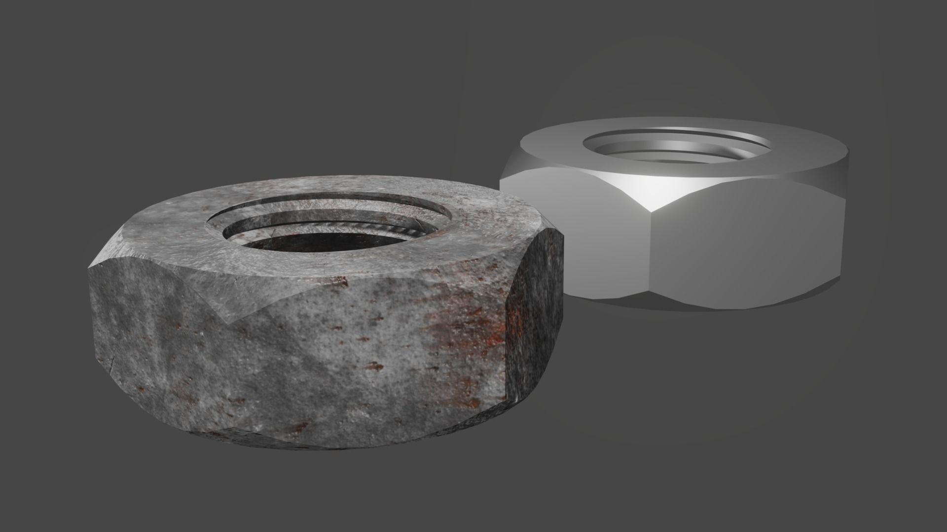 A Rusted and Clean Nuts Hardware 3D 3D model_8