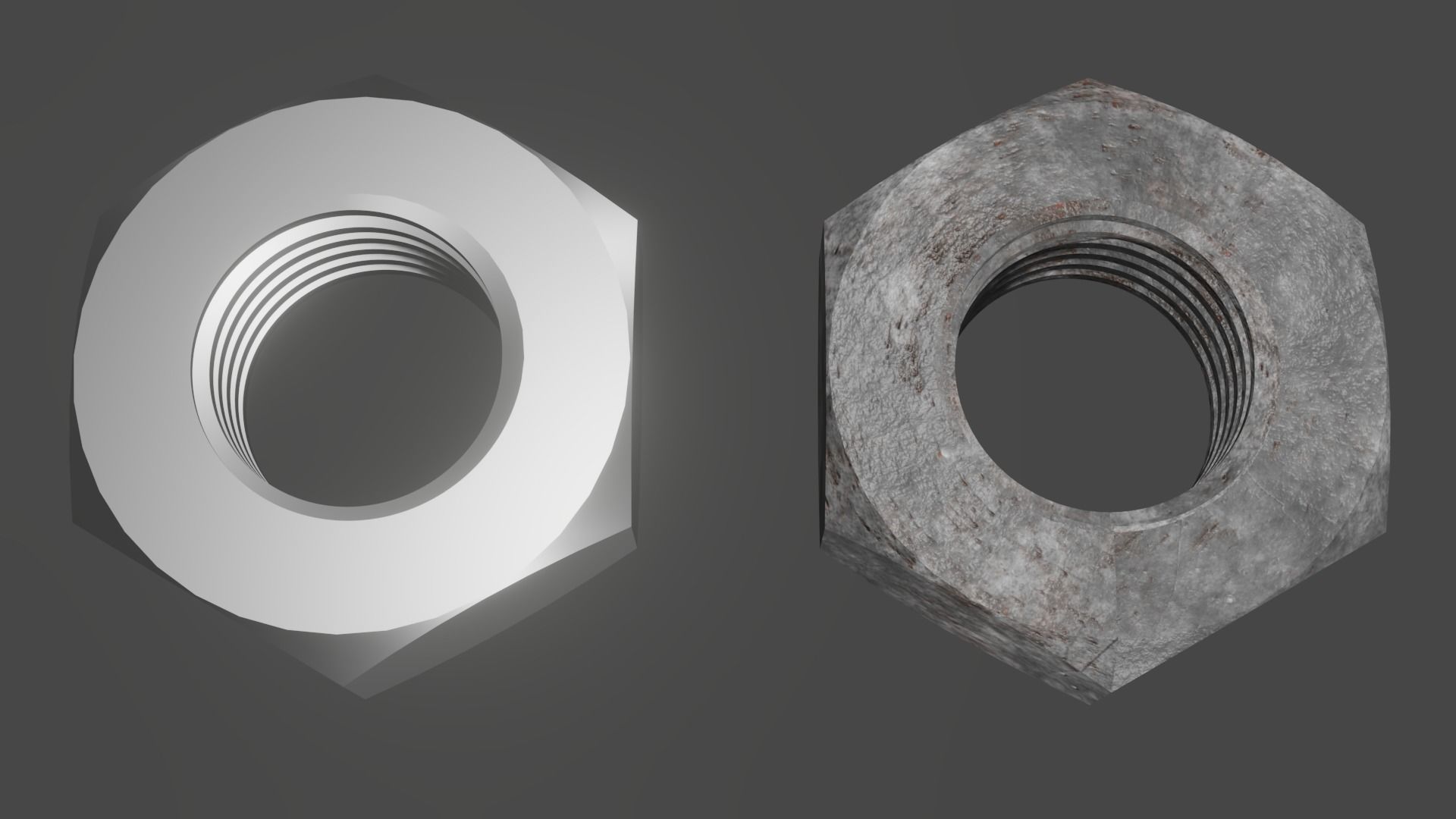 A Rusted and Clean Nuts Hardware 3D 3D model_6