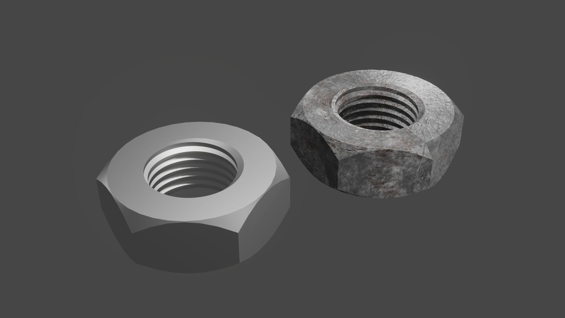 A Rusted and Clean Nuts Hardware 3D 3D model_12