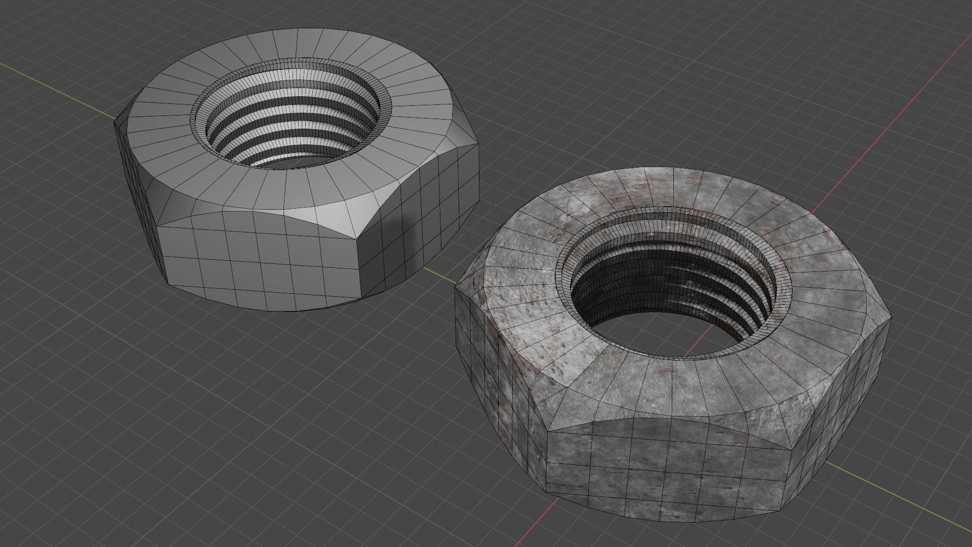 A Rusted and Clean Nuts Hardware 3D 3D model_5