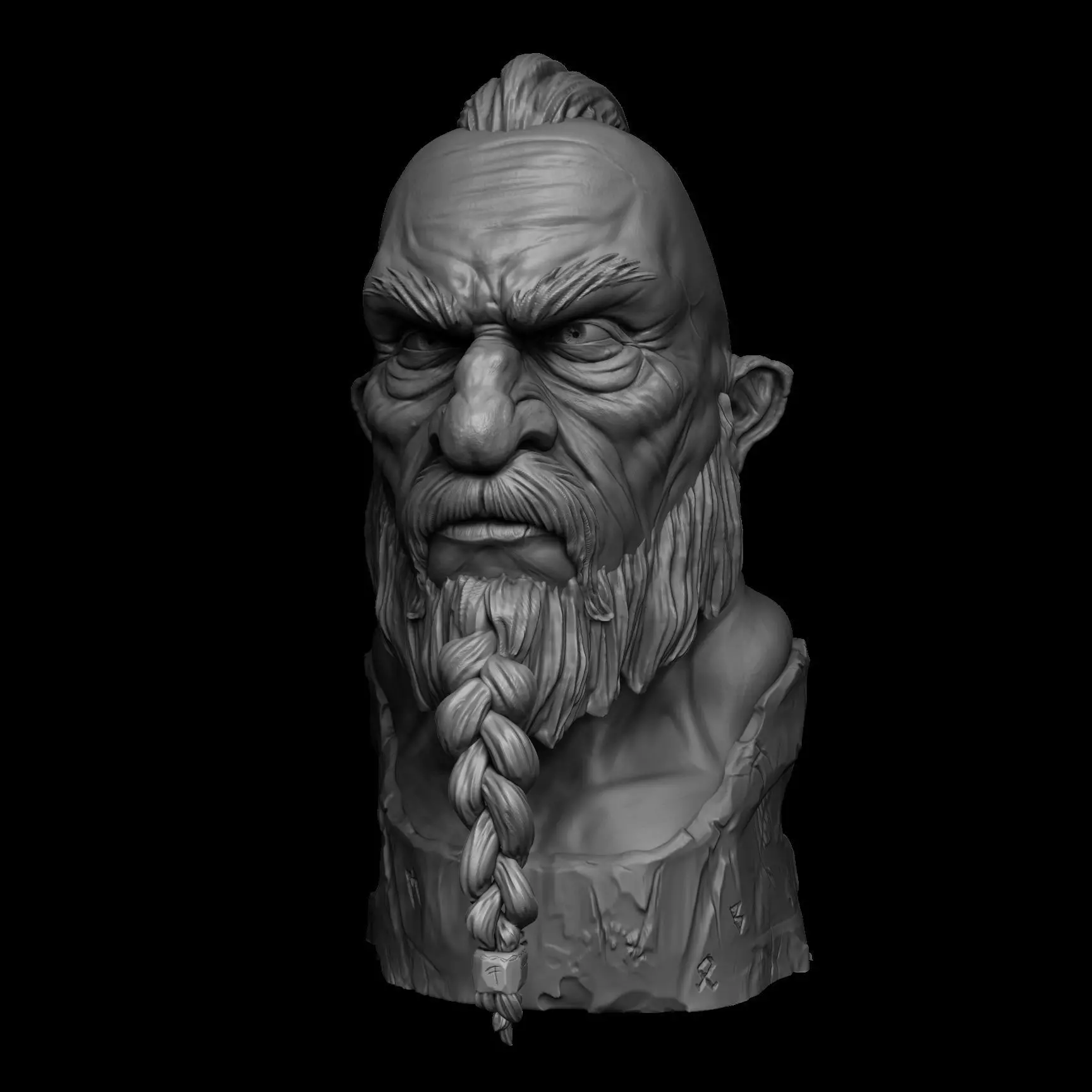 dwarf bust 3D print Free 3D print model