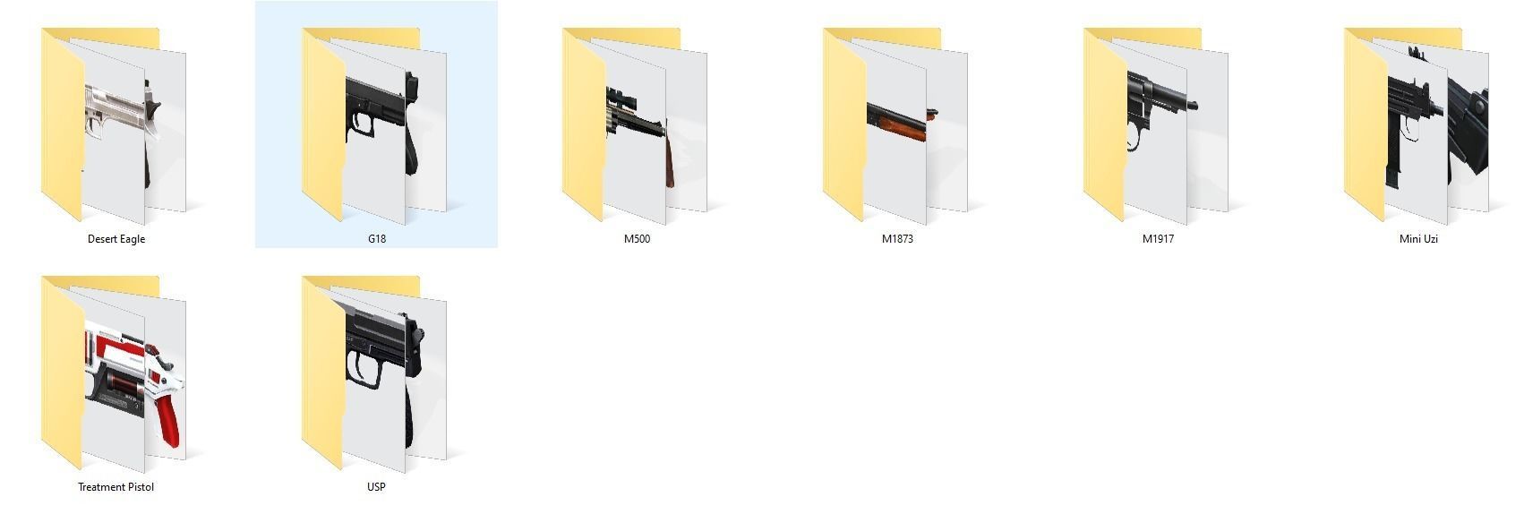 Weapon Pistol USP G18 M1873 M500 M1917 Mini Uzi Treatment Pistol 3D model_21