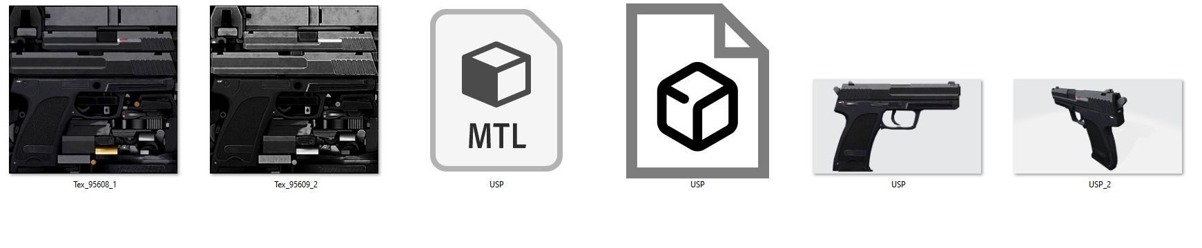 Weapon Pistol USP G18 M1873 M500 M1917 Mini Uzi Treatment Pistol 3D model_22