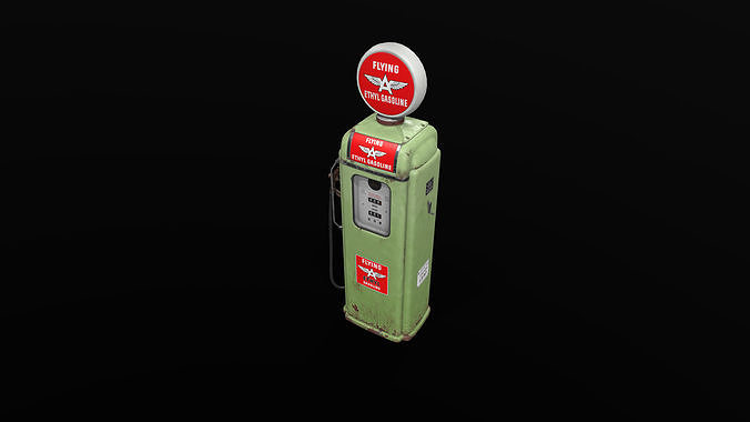 Old Gas Pump 3D model Low-poly 3D model