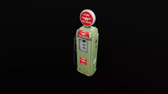 Old Gas Pump 3D model Low-poly 3D model