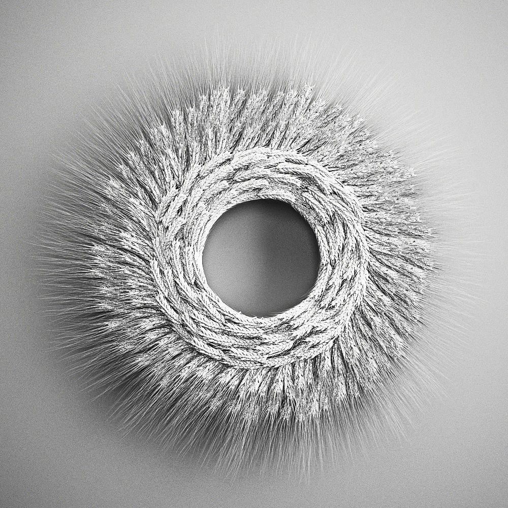 Wheat Ears Wall Wreath 218 3D model_5