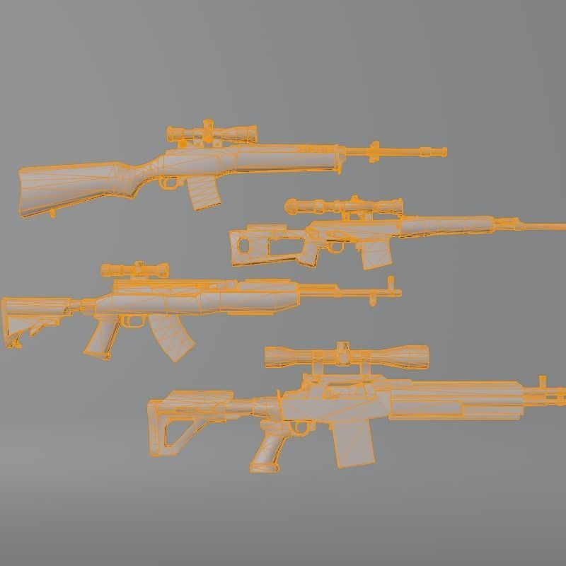 Weapon Marksman Rifle  Woodpecker AC80  SKS SVD 3D model_3