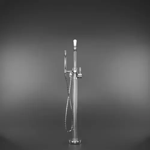 Faucet 3D Model chrome shower head