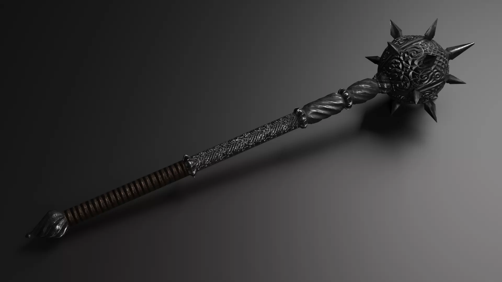 Morning Star Mace Low-poly 3D model