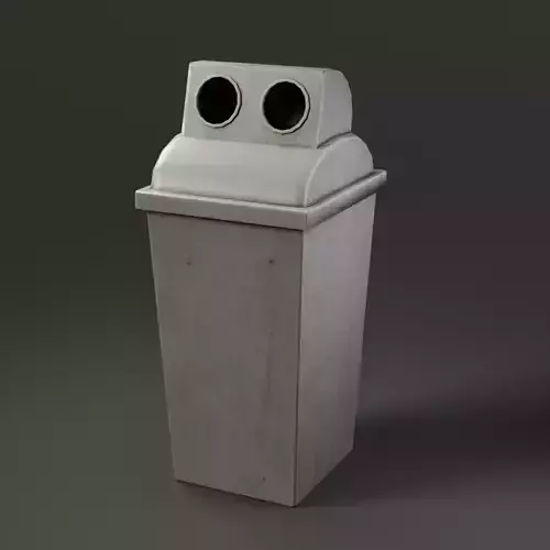 Trash can with two holes