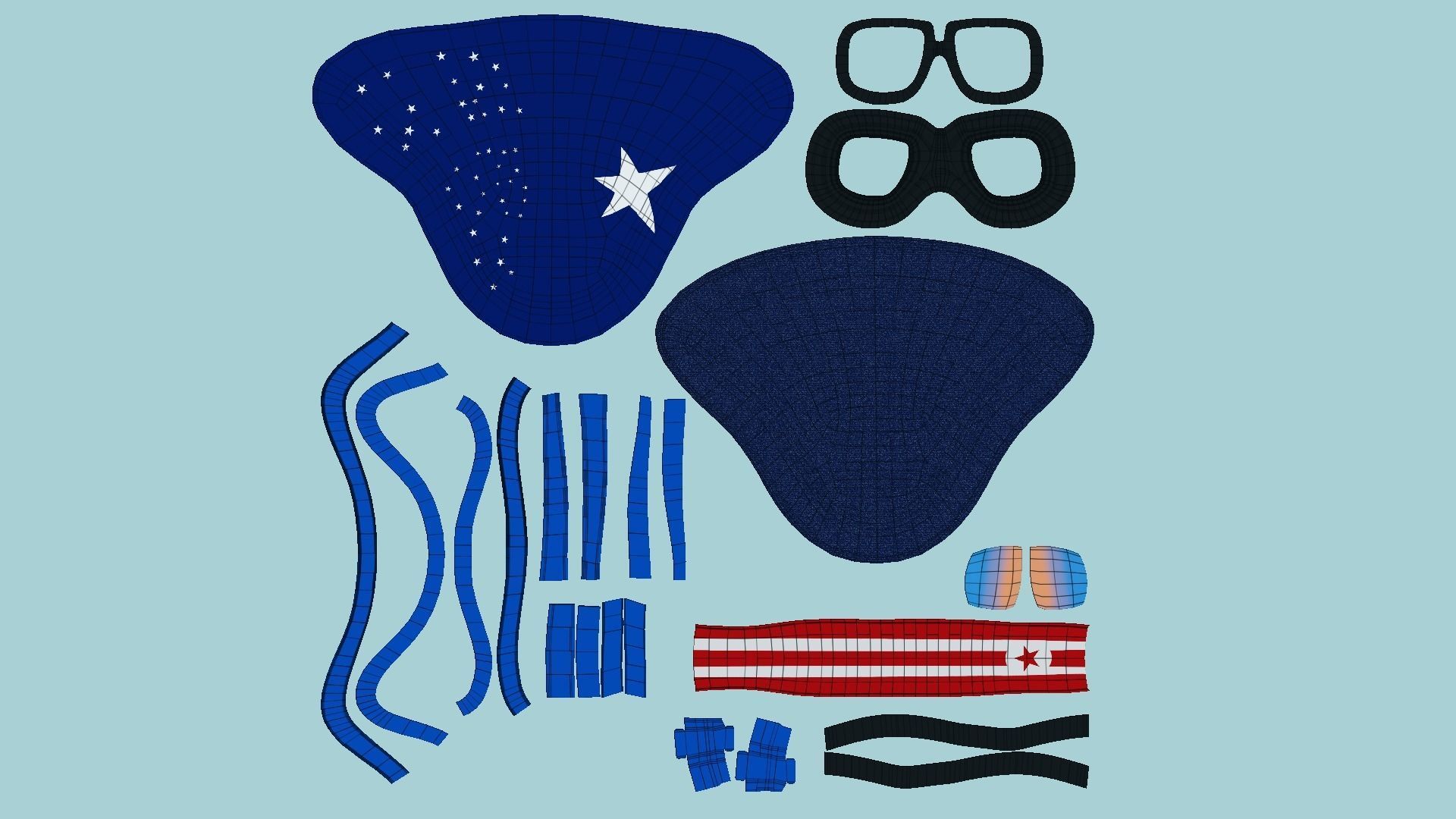 09 Biker Classic Helmet - Character Design Fashion 3D Model Collection_59