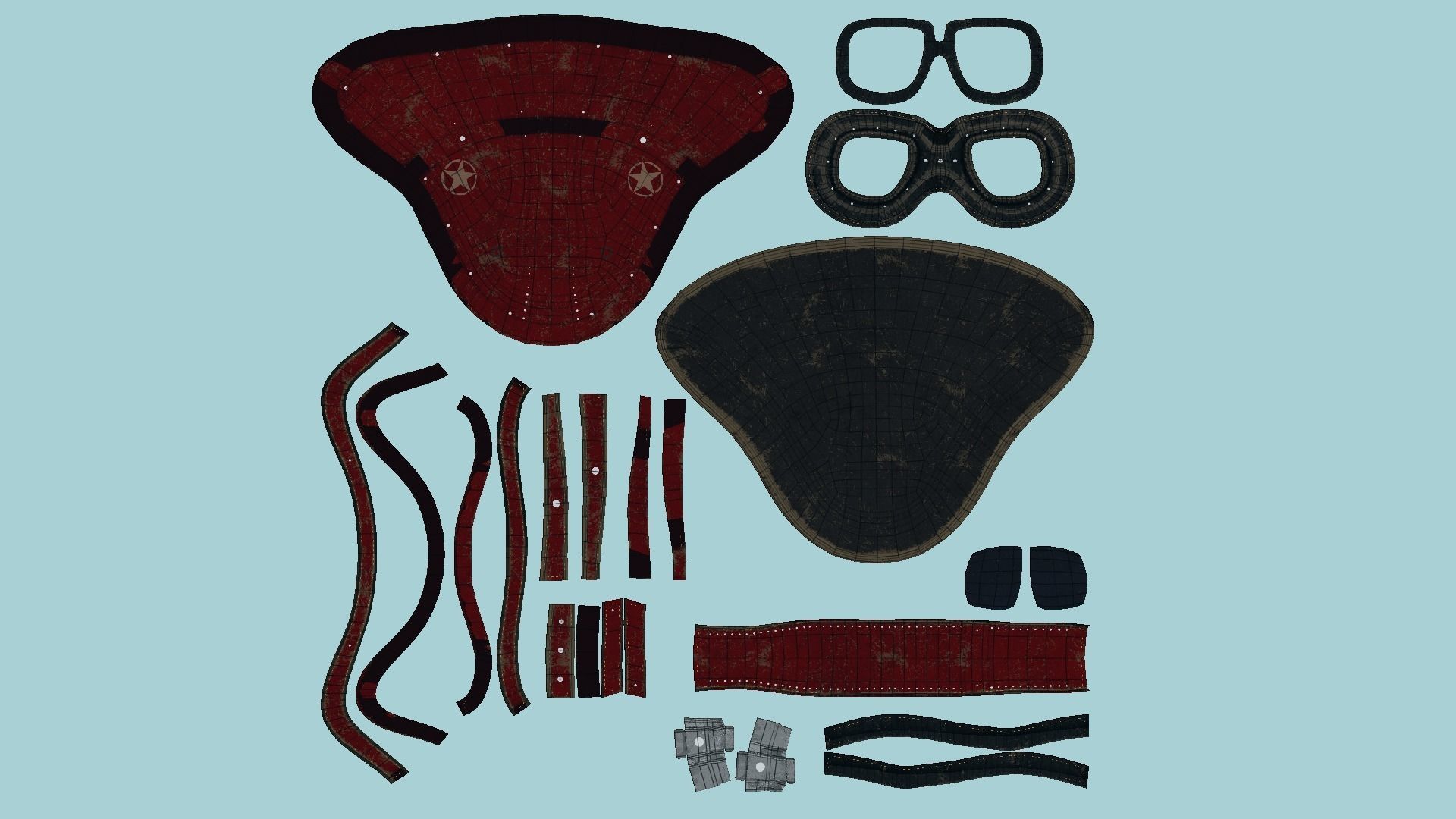 09 Biker Classic Helmet - Character Design Fashion 3D Model Collection_68