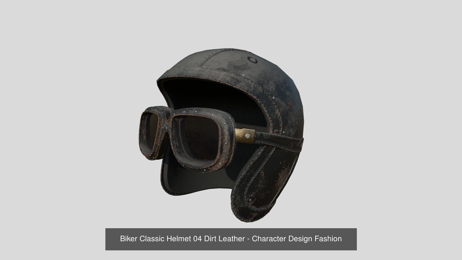 09 Biker Classic Helmet - Character Design Fashion 3D Model Collection_4