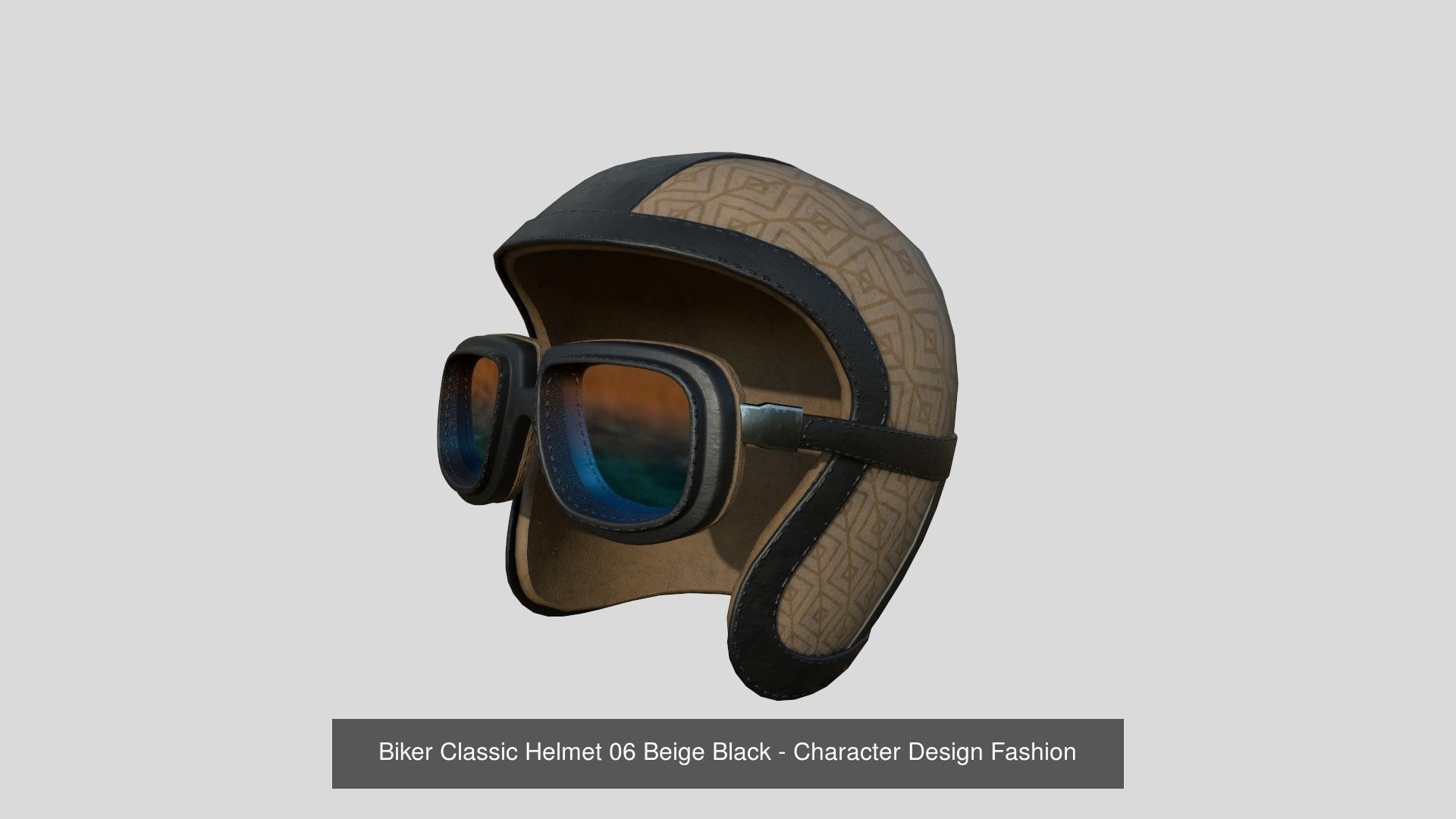 09 Biker Classic Helmet - Character Design Fashion 3D Model Collection_6