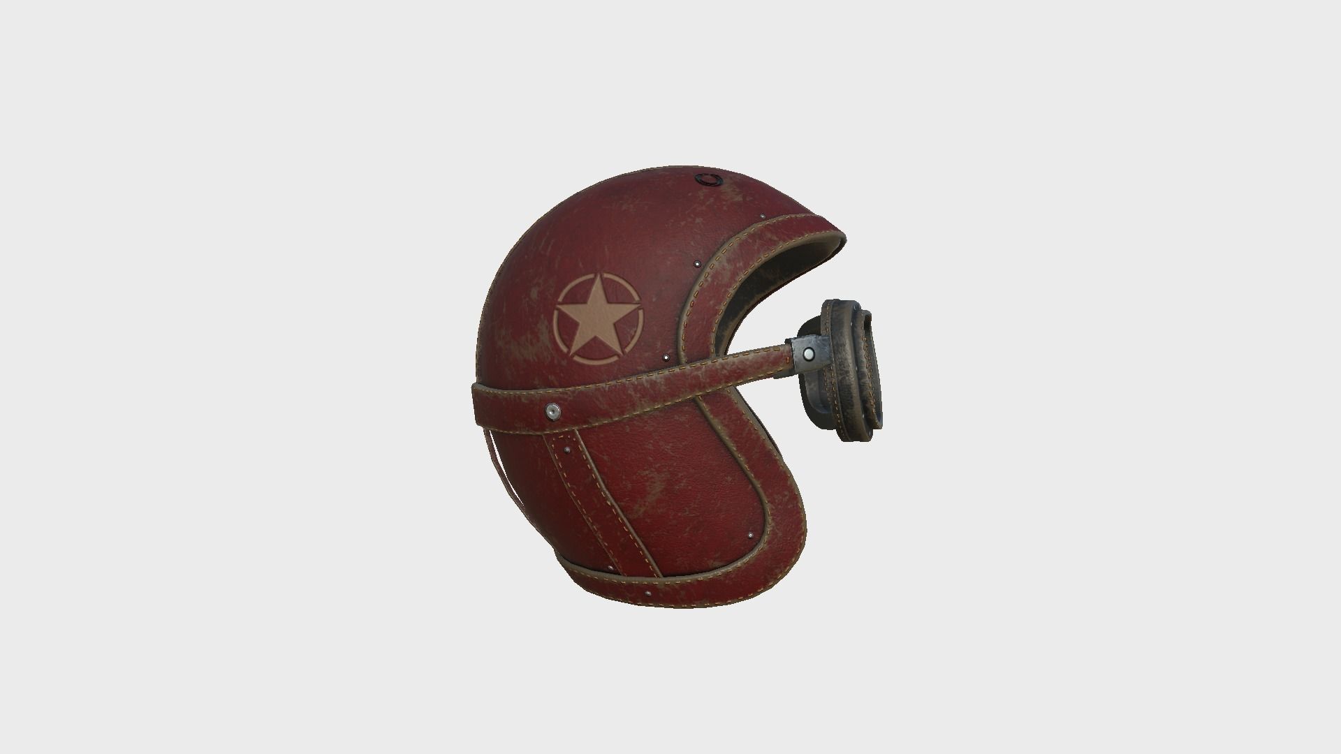 09 Biker Classic Helmet - Character Design Fashion 3D Model Collection_52