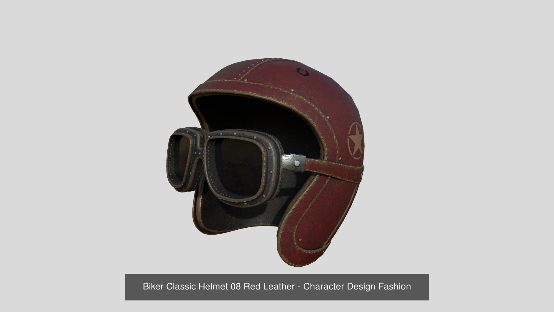 09 Biker Classic Helmet - Character Design Fashion 3D Model Collection_8