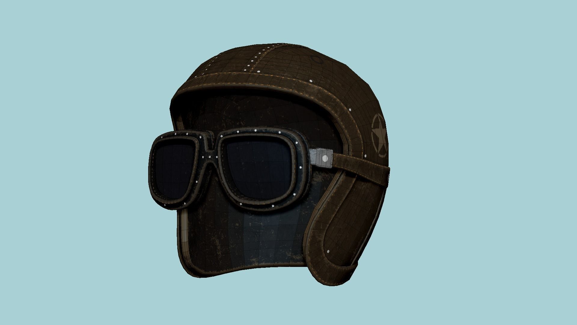 09 Biker Classic Helmet - Character Design Fashion 3D Model Collection_64