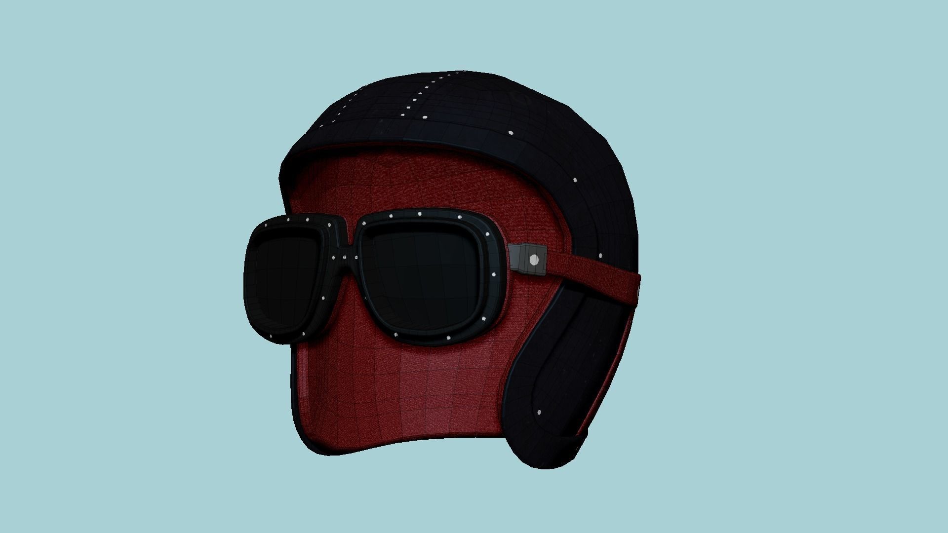 09 Biker Classic Helmet - Character Design Fashion 3D Model Collection_70