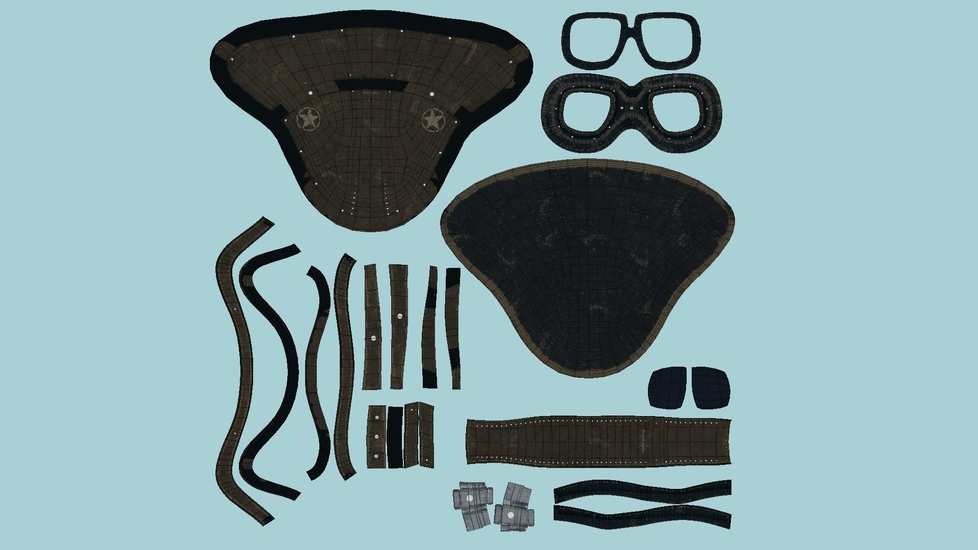 09 Biker Classic Helmet - Character Design Fashion 3D Model Collection_62