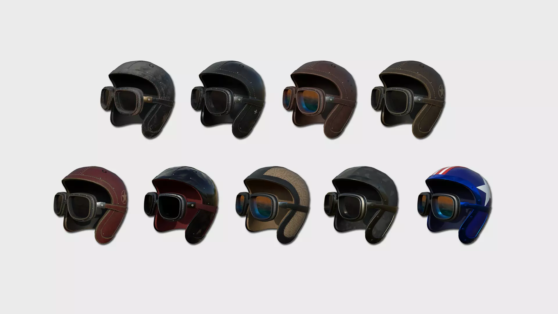 09 Biker Classic Helmet - Character Design Fashion 3D Model Collection_0