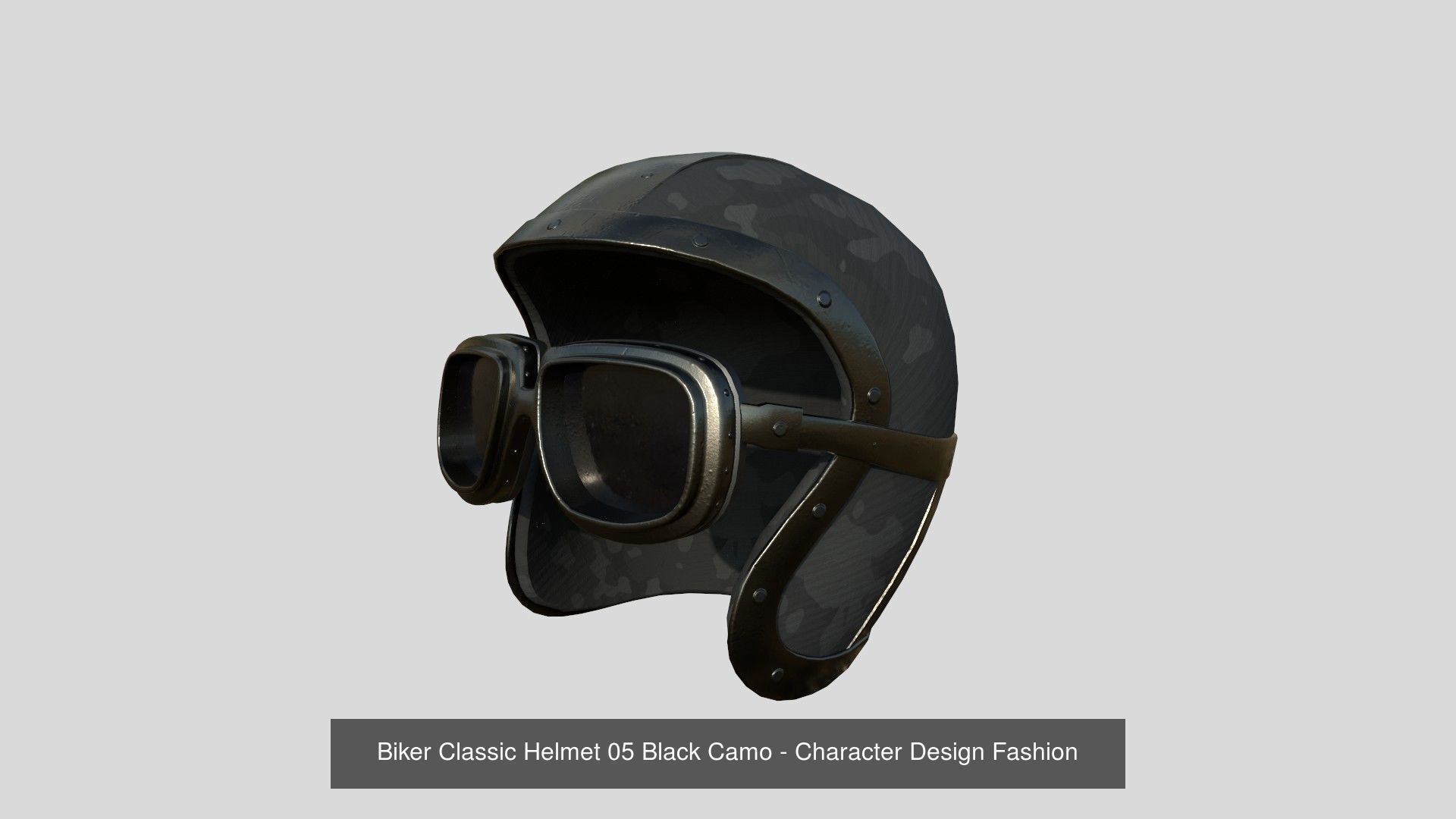09 Biker Classic Helmet - Character Design Fashion 3D Model Collection_5