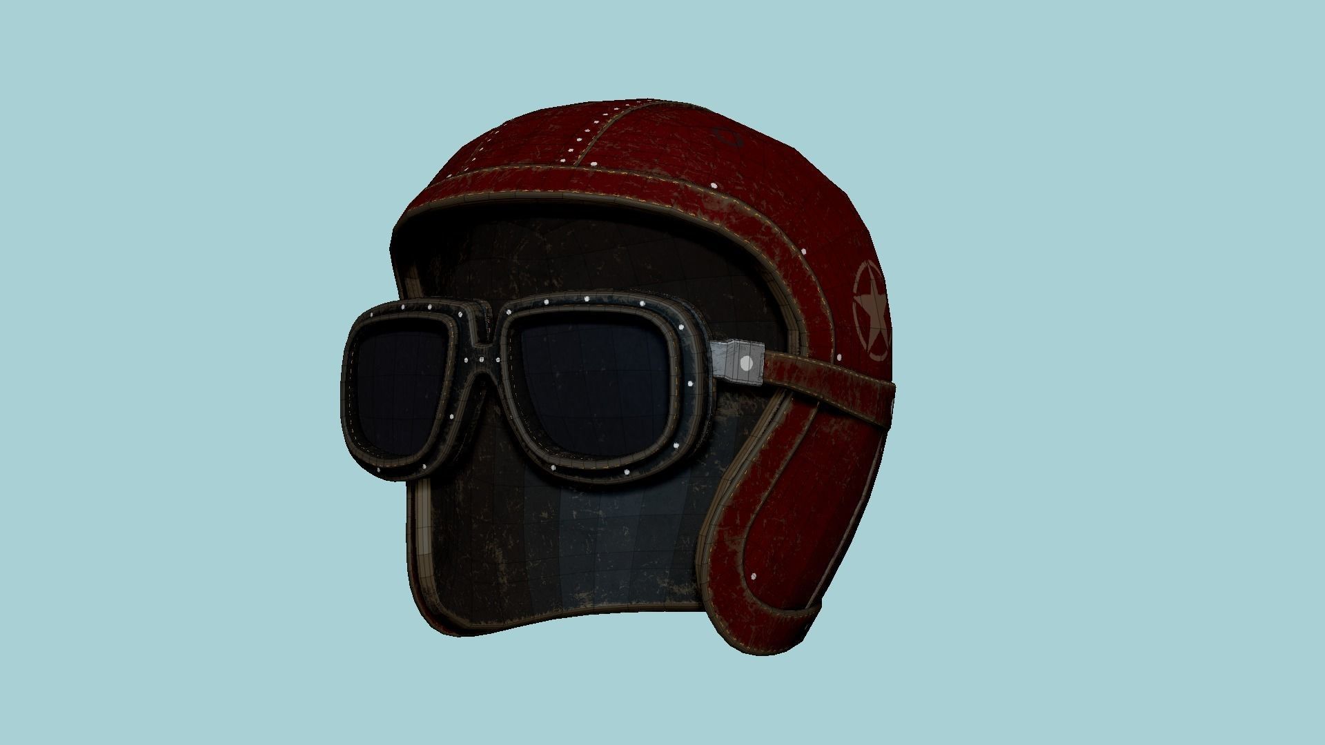 09 Biker Classic Helmet - Character Design Fashion 3D Model Collection_74