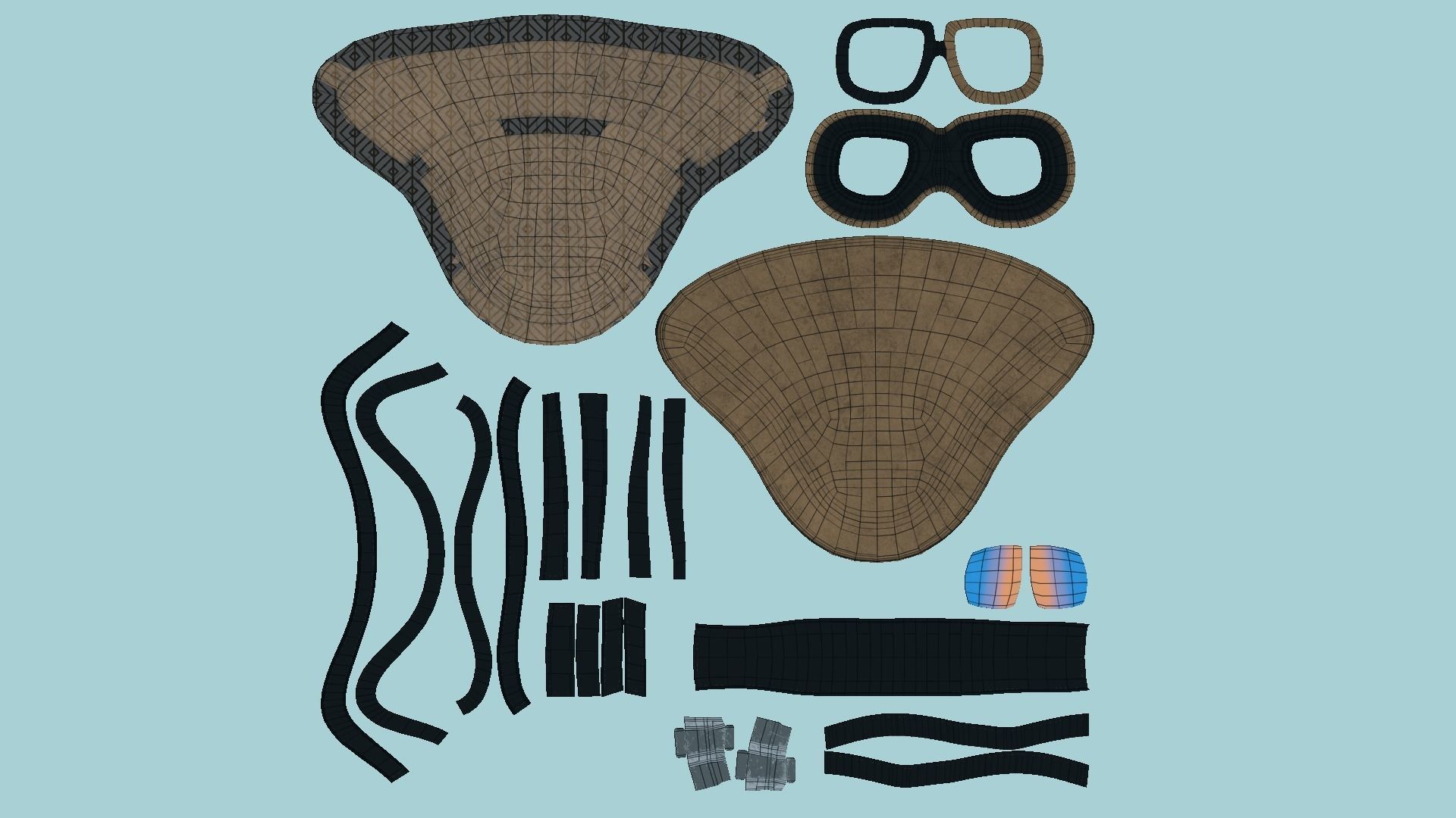 09 Biker Classic Helmet - Character Design Fashion 3D Model Collection_73