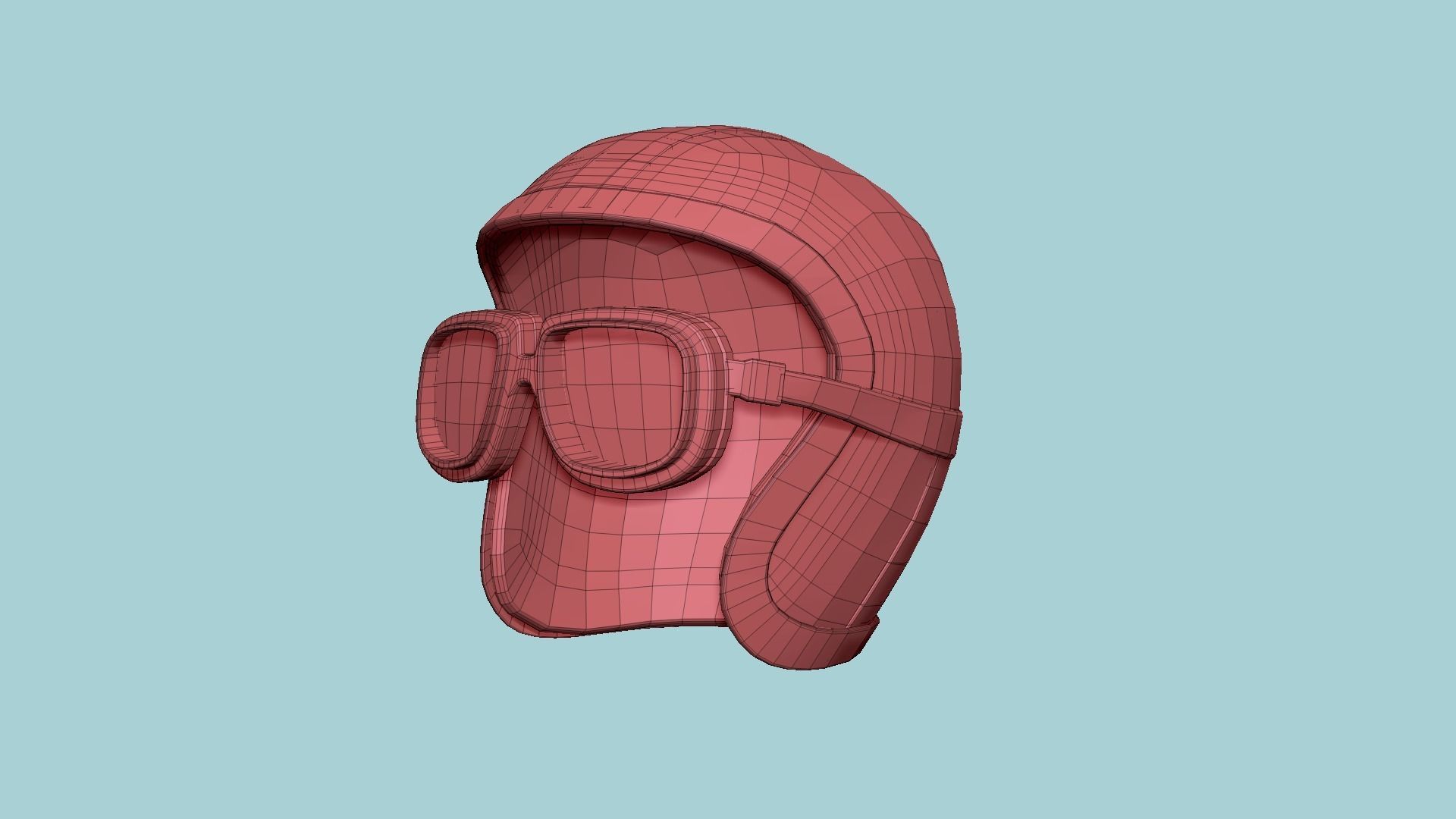 09 Biker Classic Helmet - Character Design Fashion 3D Model Collection_14