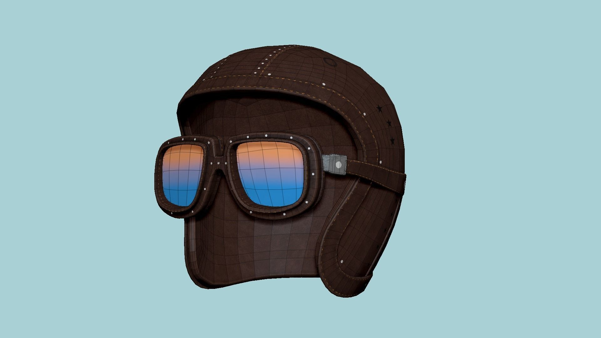 09 Biker Classic Helmet - Character Design Fashion 3D Model Collection_63