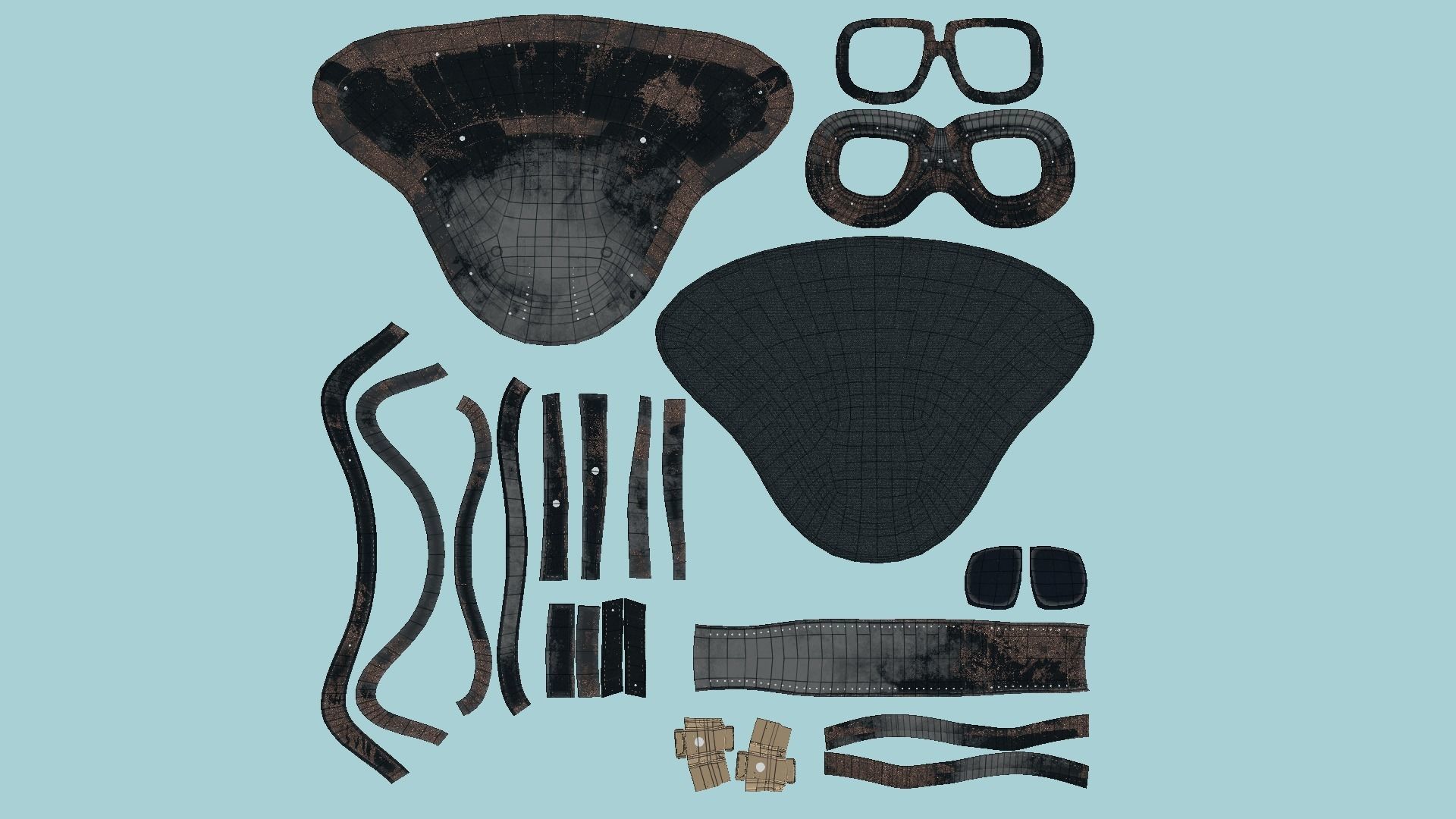 09 Biker Classic Helmet - Character Design Fashion 3D Model Collection_65