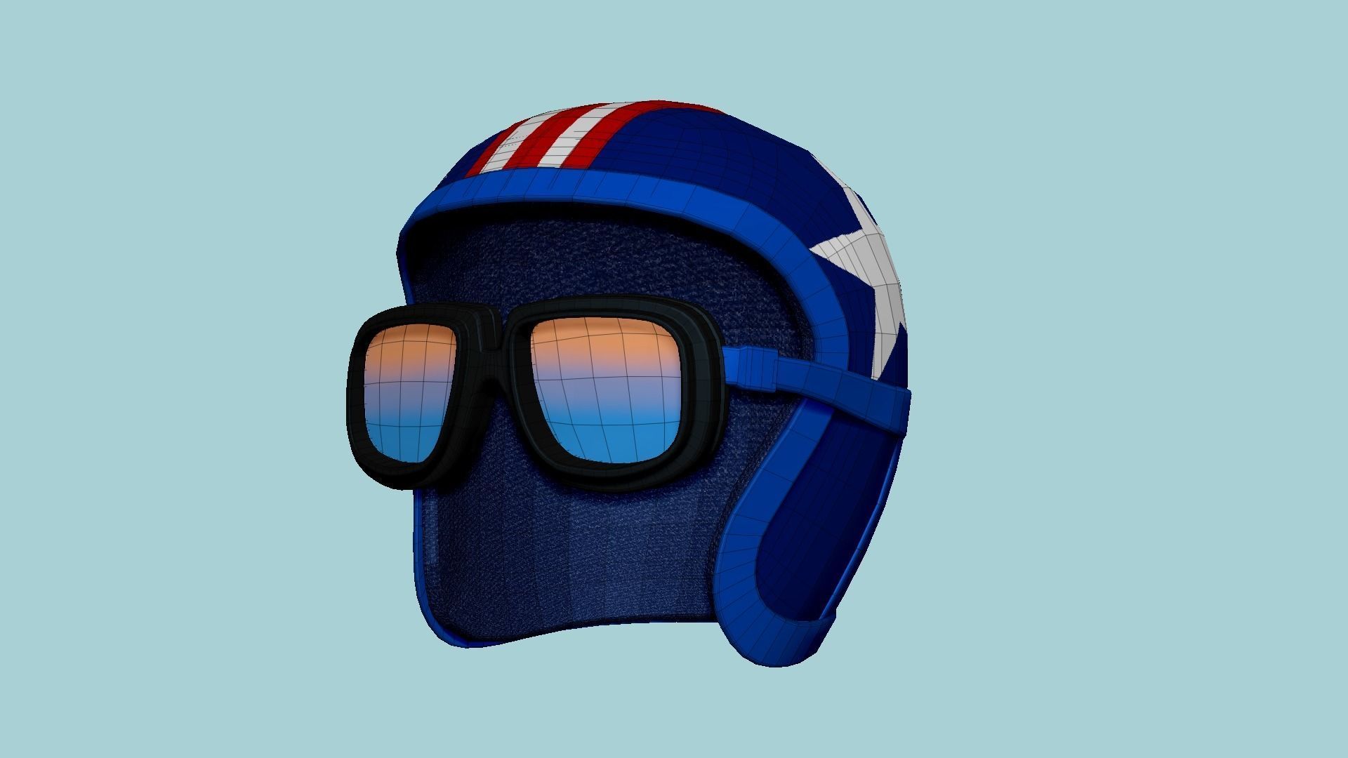 09 Biker Classic Helmet - Character Design Fashion 3D Model Collection_60