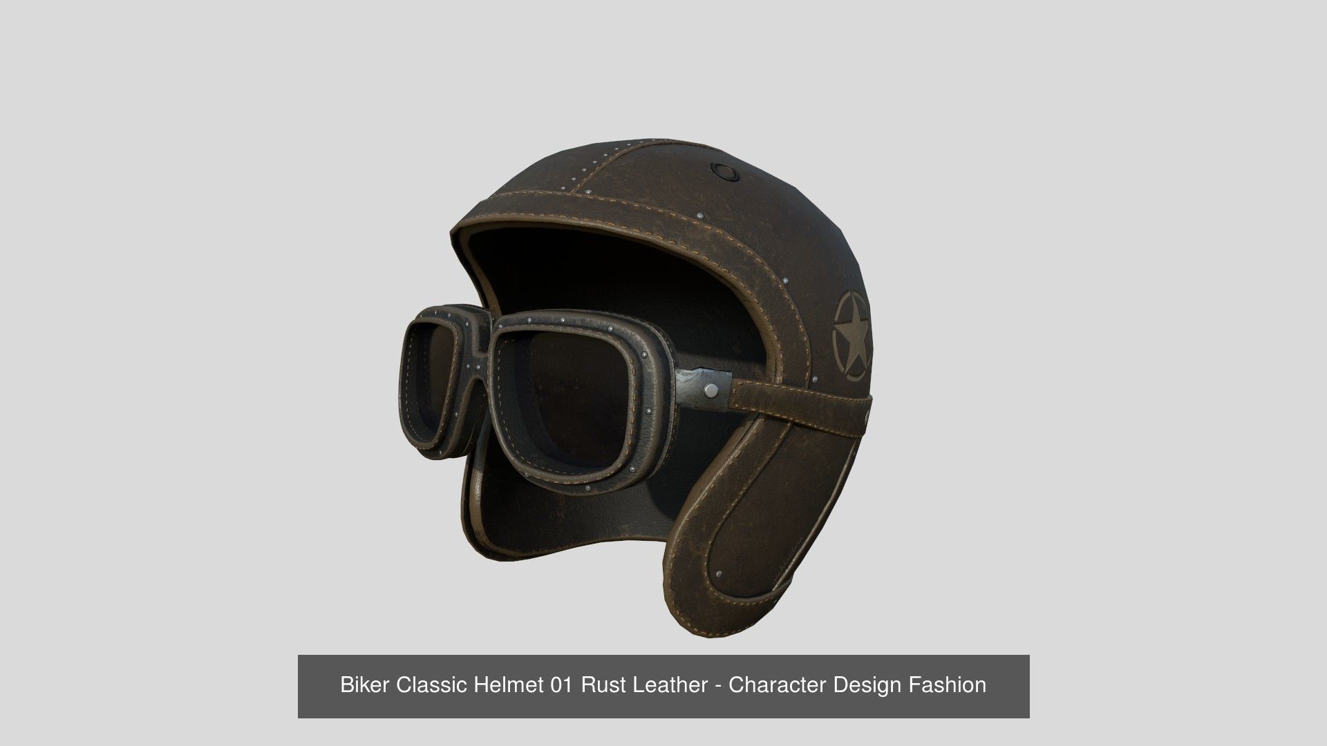 09 Biker Classic Helmet - Character Design Fashion 3D Model Collection_1