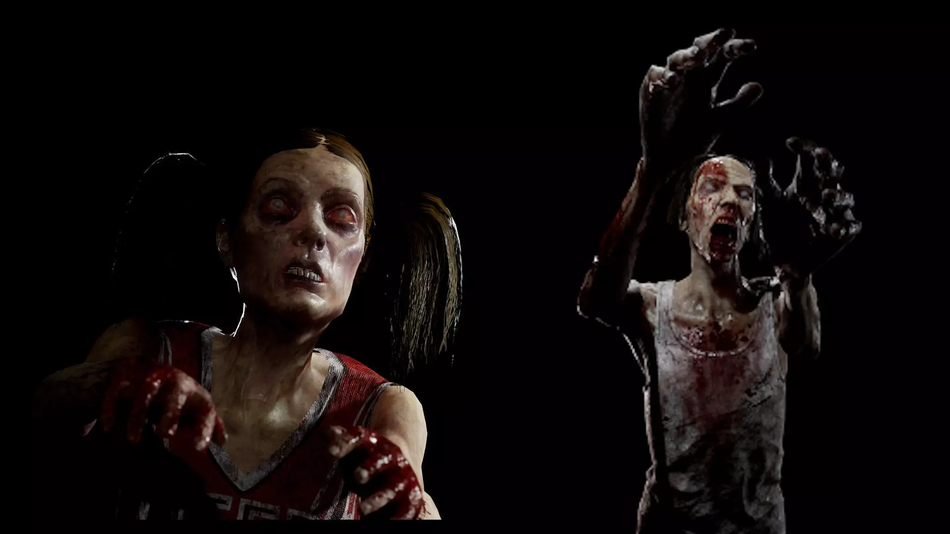 Zombies - Starved Male-Female Twin-Pack Low-poly 3D model_0